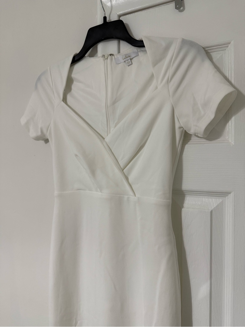 Lulu's White Short Sleeve Wrap-Front Mini Dress